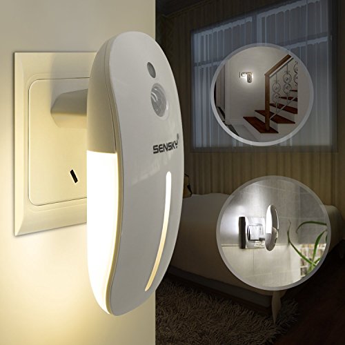 Sensky 1,8W PIR LED-Sensor-Bewegungs-Licht, 15 Lumen Plug-In-Nachtlicht mit Bewegunsmelder
