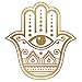 Produktbild Cuadros Lifestyle Wandtattoo/Wandaufkleber Hand der Fatima | Yoga Lotus Buddha Auge Hamsa | in verschiedenen Farben, Größe:ca. 57x60 cm, Farbe:Aubergine