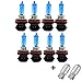 Produktbild INION® SET- 8x Stück H11 55W PGJ19-2 12V UV-Kristallglas mit GAS - XENON OPTIK Halogen Lampen Long Life Birnen Super White + 2x T10 Glassockellampen Autolampen