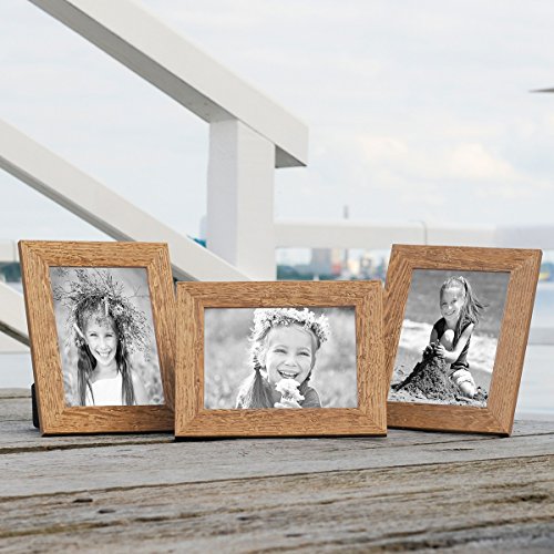 3er Bilderrahmen-Set 13×18 cm Strandhaus Rustikal Eiche-Optik Natur - 3