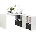 FMD Möbel Lexo Schreibtisch-Winkelkombination In Eiche – Tisch 136x75x68 Cm, Regal 137x71x33 Cm, Made In Germany