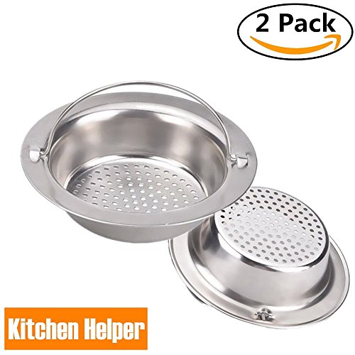 Magift 2 Stück Küchenspüle Drain-Sieb Zubehör Abfallstecker Mit Edelstahl, Handspüle Filter Chrom Äußerer Durchmesser 4,3 Zoll Für Dusche Bad Küche