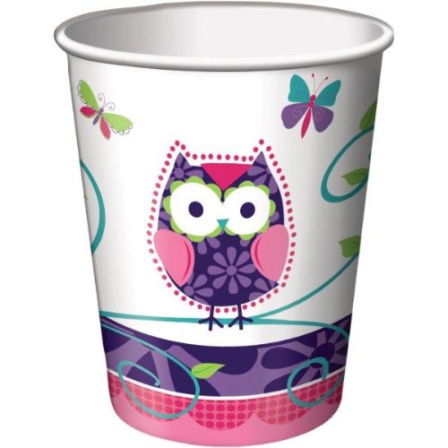32-teiliges Partyset * TRENDY EULEN * mit 8 Teller, 8 Becher, 16 Servietten und Deko // Kindergeburtstag Set Kinder Geburtstag Party Mottoparty Owl Eule - 3