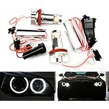 2x White LED Angel Eye Headlight Halo Ring Daytime Light H8 Bulb For E90 E92 E82 E60 E70 E71