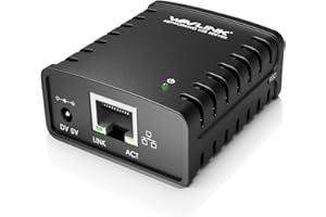 USB 2.0 Network Print Server, WAVLINK LAN Print Share Server for USB Printers, LPR Print Protocol 10/100Mbps Computer Print Server Adapter for Windows, MacOS 10.7 or above, No Driver Required