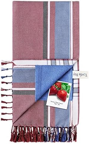 Turtle Bay - Beach Towel / Sarong - Kikoy Towel Ukunda - Color : Strawberry - Size : 95 x 170 cms