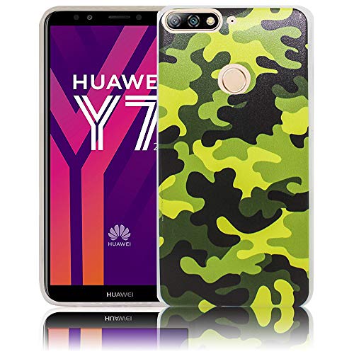 thematys Huawei Y7 2018 / Y7 Prime 2018 / Honor 7C Camouflage Silicone de Cas de téléphone Portable - Antichoc et léger de poussière - Caisse de Smartphone