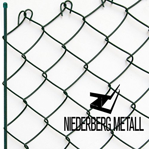 NIEDERBERG METALL Geflechtspannstab 105cm mit Gummi-Endkappen | Zaun-Spannstab Zaunstab Ø6mm | Zubehör Maschendrahtzaun | Grün - 4