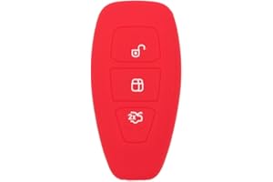 BROVACS Silicone Cover Protector Case Holder Skin Jacket Compatible with FORD 3 Button Smart Remote Key Fob CV2712 Red