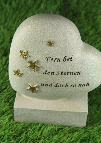 Grabherz mit Sternen und Aufschrift - 3