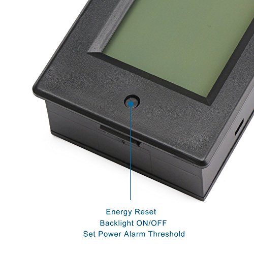 JSDL Digital Multimeter DC 6,5-100V 20A Spannung Monitor Energie Meter DC Volt Endstufe testen Gauge Monitor LCD Blau Hintergrundbeleuchtung Digitalanzeige mit integrierten Shunt - 6