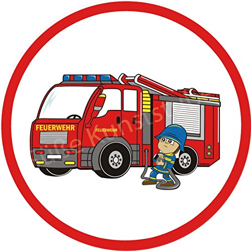 Preisvergleich Produktbild Tortenaufleger Feuerwehrauto1 / 20 cm Ø