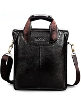 Padieoe Vintage Aktentasche Leder Braun Businesstasche Bürotasche Dokumententasche mit Schultergurt echtes Rindsleder...