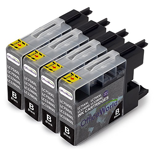 OfficeWorld Kompatible Patronen Ersatz für LC1240 LC1280 Tintenpatronen Kompatibel mit MFC-J280W, MFC-J425W, MFC-J430W, MFC-J435W, MFC-J5910DW, MFC-J625DW, MFC-J6510DW, MFC-J6710DW, MFC-J6910DW, MFC-J825DW, MFC-J835DW, DCP-J525W, DCP-J725DW, DCP-J925DW, Packung mit 4 Stück