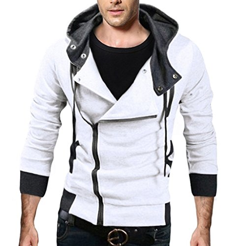 Herren Stylisch leichte Kapuzenjacke Slim fit Wei DE XS (Asiatisch M)
