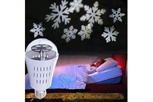BSLVWG Copo de nieve auto giratorio luces LED luces de Navidad lámpara LED móvil base E27 4W bola de cristal luz de escenario para cumpleaños, vacaciones, boda, fiesta, decoración de Navidad