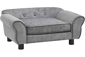VIDAXL Canapé pour chien Gris 72x45x30 cm Peluche