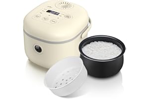 Bear Reiskocher 3,5 Tassen (ungekocht) mit Dampfgarer, Multifunktioneller 350W Elektrischer Mini Rice Cooker，6 Reiskochfunktionen für 2-4 Personen