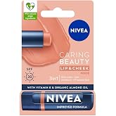 NIVEA SPF30 Nude Renkli Dudak Bakım Kremi,4,8gr,24 Saat Nemlendirme,E Vitamini,Organik Badem Yağı,Shea Yağı,Dudak Ve Yanaklar