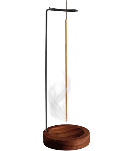 Samhita Mango Wood Räucherstäbchenhalter – Rund, 12,7 Cm, Mit Ascheauffang | Stilvolle Deko Für Yoga & Meditation