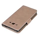 BONROY® Tasche Hülle für Handyhülle für Samsung Galaxy J3 PRO (5,0 Zoll) Retro matte Leder PU Leder Flip Schutzhülle Case Cover Etui Lederhülle mit Silikon Back Cover PU Leder Handytasche im Bookstyle Stand Funktion Kartenfächer Schale Stoßfest Handyhülle für Samsung Galaxy J3 PRO (5,0 Zoll) - 