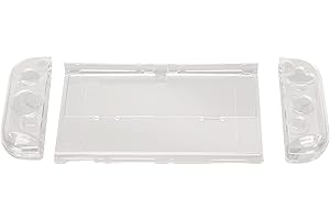 CICIGLOW Obudowa Konsoli do Gier, Przezroczysta Powłoka Ochronna Gamepad Split Odporna na Wstrząsy Wymienna Obudowa Konsoli do Przełącznika OLED 2021 do