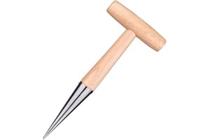 LSRVNM Wooden Dibber, with Light Weight Wooden Handle, with Handle and Depth Mark for Vegetable Flower for Planting Seeds & Bulbs, for Outdoor Garden Planting Pot