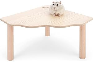 Niteangel Hamster Spielpodest aus Holz für Zwerghamster, Syrische Hamster, Gerbils, Mäuse, Degus oder andere kleine Haustiere (Dreieck - 5,9'' Höhe, Burlywood)