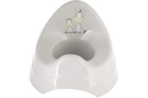 Bieco Töpfchen für Kinder Motiv Zebra | Standfestes Töpfchen für Kinder | ab 8 Monate bis 3 Jahre | WCKlo | Potty Training Seat | Topferl Für Kinder | Toilettentrainer | Nachttopf für Kinder, Zebra grau, 11006500