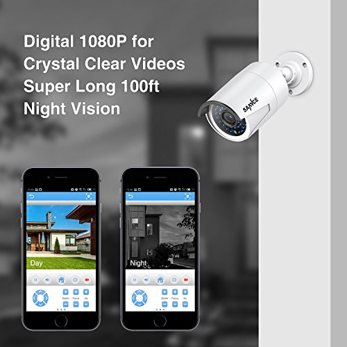 Sannce 1080P(1920*1280)POE NVR Kit di Videosorveglianza 4 Canali per il Sistema di sicurezza,4*2 Mega IP Videocamera rete di grado IP66,Accesso rapido QR Codice scanisione via lo Smartphone,Uscita HDMI, Backup USB, Senza HDD Preinstallato!