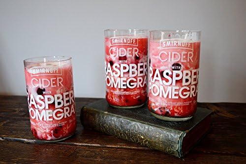 Smirnoff Cider Scented Candle, Mandarin and Pink Grapefruit, Raspberry and Pomegranate, Vodka, Handmade, Clean Burning Soy Wax