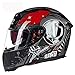 Produktbild motuochetoukui Motorradhelm ABS Integrierte Gesicht Helm Warme Volle Helm Doppel Spiegel Racing Motorrad Helm Männer Und Frauen Vier Jahreszeiten Universal (54-60CM),C-L