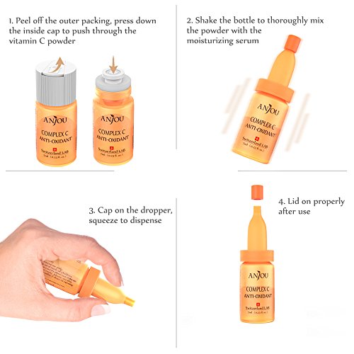 Anjou Schweizer Vitamin C Serum für das Gesicht – Organische Antialterung & Antifalten Treatment, wöchentliche Anwendung – 7ml - 2
