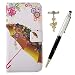 Produktbild Huawei P9 Lite Schutzhülle Leder Hülle, Alfort 3 in 1 Flip Wallet Fashion Design Dual Use Falten Premium PU Leder Tasche Case Cover Flip Mappen Kasten Abdeckung für Huawei P9 Lite 5.2" Smartphone Funktion Unterstützte Telefone mit Bunte Regenschirme ( Farbe ) + Netter Staub Stecker + Kristall Stylus Stift