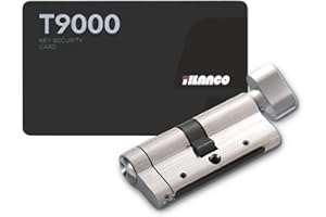 HEXIHER Cilindro de pomo con 5 llaves 35/35mm, Euro Cobre Cilindro Cerradura Cerradura de seguridad con barra de acero antirrotura y tuerca antirrobo para puerta exterior antirrobo, puerta interior