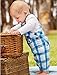 M&Co Baby Boy Cotton Rich Long Sleeve Envelope Neck Check Dungarees And T-Shirt Outfit Set Blue 3/6 Mnths