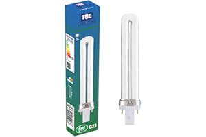 TBE LIGHTING 9w G23 2-Pin CFL Energy Saving Lamps - Cool White 4000K, 8000 Hour Life, 540 Lumen