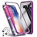 Produktbild Galaxy S8 Hülle Magnet 9H Tempered Glass Backcover für Samsung Galaxy S8, Coollee Handyhülle Kreativ 360 Grad Magnetic Metall Frame Bumper Eingebaute Magnetische Adsorption Transparent Gehärtetem Glas Back Cover Klapphülle Metallrahmen Magnetverschluss Handytasche Ultra Dünne Slim Phone Case Etui Stoßabsorbierend Shockproof Schutzhülle Samsung Galaxy S8 (Klar Lila)