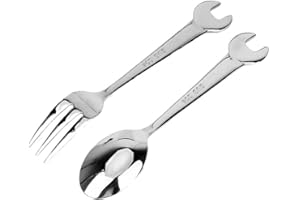 FROINY 2pc Cubiertos Cuchara Tenedor Llave Inglesa Forma Camping Vajilla Herramientas Cocina Acero Inoxidable Vajilla Vajilla Accesorios Cocina