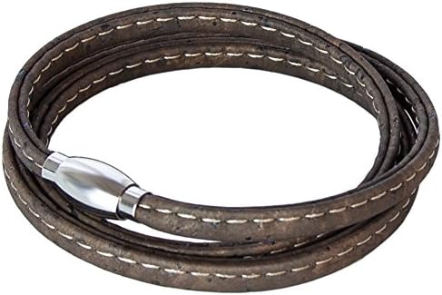  SIMARU Cork Wrap Bracelet, Vegan bracelets for men- Bracelet with magnetic Stainless Steel clasp, men’s jewelry- Brown / Size XL - Vintage Bracelet for Men &amp; Women