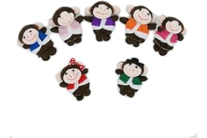 Wopohy Monkey Finger Puppets - Five Little Monkeys Jump on the Bed - Baby Monkey and Parents Doll Toy Children's Rhyme Finger Puppets Parent-Child Toy for Children