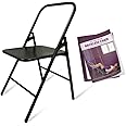 Friends of Meditation Iyengar Yoga Chair for Holding, Alignment, Flexibility | Backless | Capacity: 100kg | Includes Book (112 Ways of Using) (Black)