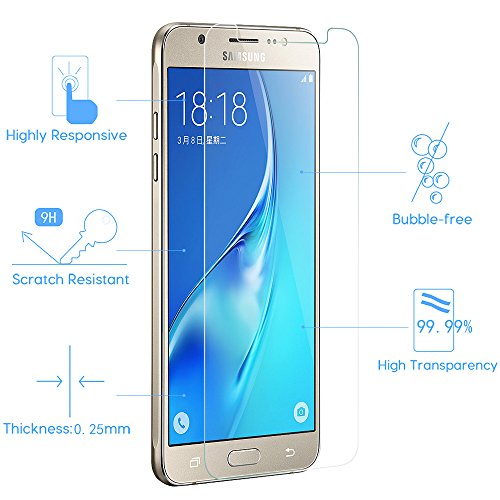2 Stück Galaxy J5 2016 Glas Folie Schutzfolie Panzerfolie Displayschutzfolie,Yica 9H Hartglas Glasfolie Displayschutzglas Display Folie Screen Protector für Samsung Galaxy J5 2016 - 2