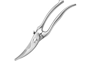 MITSUMOTO SAKARI 28 cm Forbici da Cucina Pesanti Giapponesi, Tutte le Cesoie da Cucina Caricate a Molla in Acciaio, Cesoie da Pollame Professionali in Acciaio Inossidabile per Pollo, Carne, Ossa