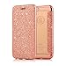 Produktbild iPhone 5S Hülle,iPhone 5 Lederhülle,Handytasche in Farbe Roségold,Leweiany iPhone 5 SE 5S Hülle Elegant Luxus Ultra Dünn Shinning Glänzend Glitzer Bling Leder Wallet Tasche Flip Wallet Brieftasche Ledertasche im Bookstyle mit Kreditkartenfach Handyhülle Etui Schale,Kristall Klar Durchsichtig Rückschale Flexiblem Weiche Silikon Schutzhülle Plating TPU Transparent Zurück mit Überzug Farbig Rahmen Hülle für Apple iPhone 5/5S/SE