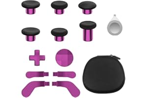 Hzxkqmil Thumbstick in Metallo per Xbox Elite Series 2 Controller, 13 in 1 Stick Analogici di Ricambio Joystick Pagaie Posteriori D-Pads Kit di Accessori con Strumento, Rosso Rosa