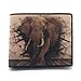 Produktbild Stingray Bi-Fold Genuine Leather Elephant Print Wallet - Dark Brown