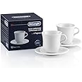 De'Longhi DLSC309 Set di 2 tazze in porcellana ceramica, Made in Italy, per Cappuccino e Latte Macchiato, Confortevole da Ten