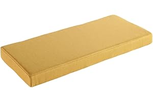 AFEBOO Cojín para banco de 2/3 plazas para interiores y exteriores, cojín para asiento de columpio, suave, lavable, antideslizante, para patio, cocina, comedor, columpio (amarillo, 105 x 35 x 5 cm)