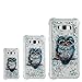 Produktbild Ooboom® Samsung Galaxy J5 2016 Hülle TPU Silikon Stoßdämpfung Bumper Drop Resistance Schutzhülle Handy Tasche Case Cover mit mit Flüssigkeit Funkeln Glänzend Bling Glitter - Eule Grau